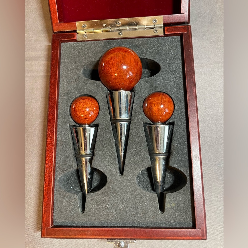 Vintage Wine Bottle Stoppers Nice Wood Stainless